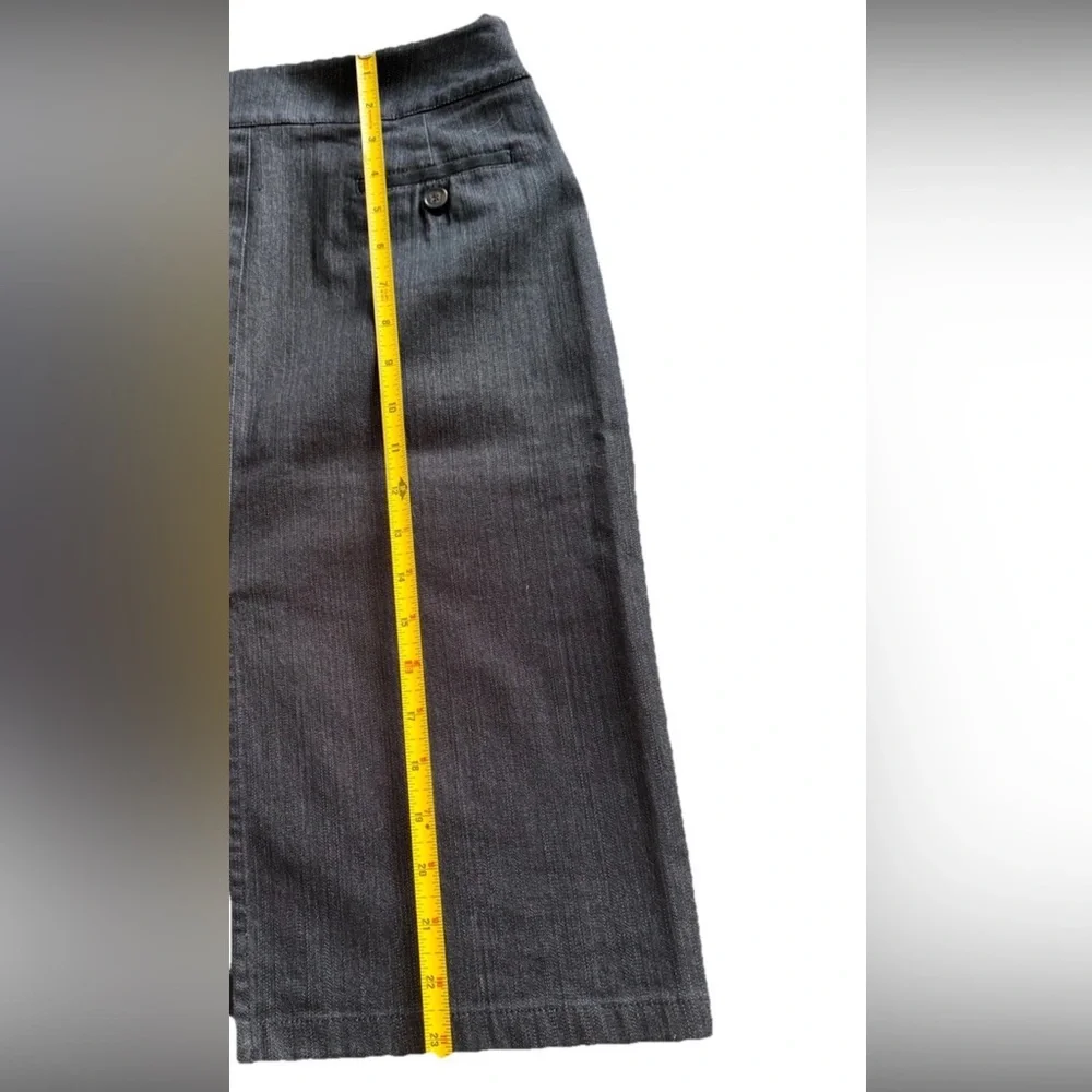 Burberry London Womens Black Pencil Skirt Pockets Zip Front Denim Straight 42 - Picture 12 of 17